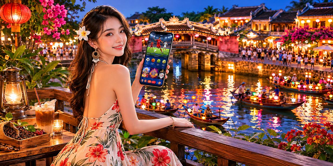 Người dùng tại Hội An thưởng thức cà phê và cá cược thể thao trực tuyến