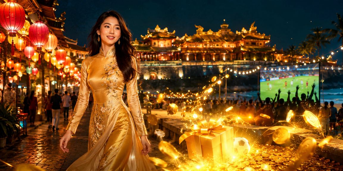 Không khí cổ vũ bóng đá tại Huế với trang phục áo dài truyền thống Việt Nam