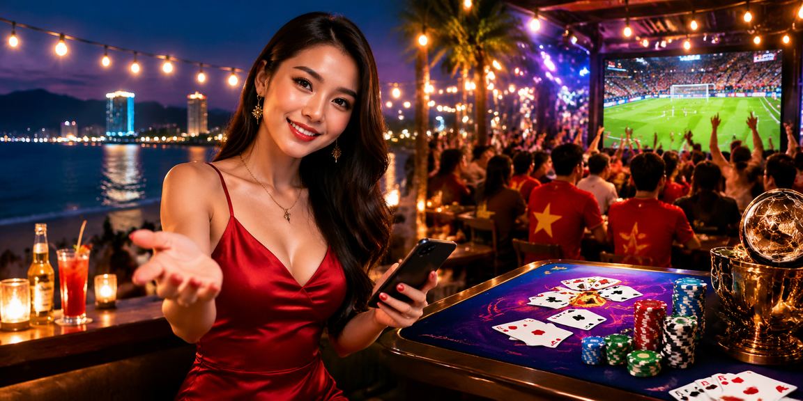 Trò chơi bài thư giãn bên bãi biển Phú Quốc vào buổi chiều tà